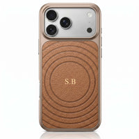 Brown Personalized Magnetic iPhone Case With Leather