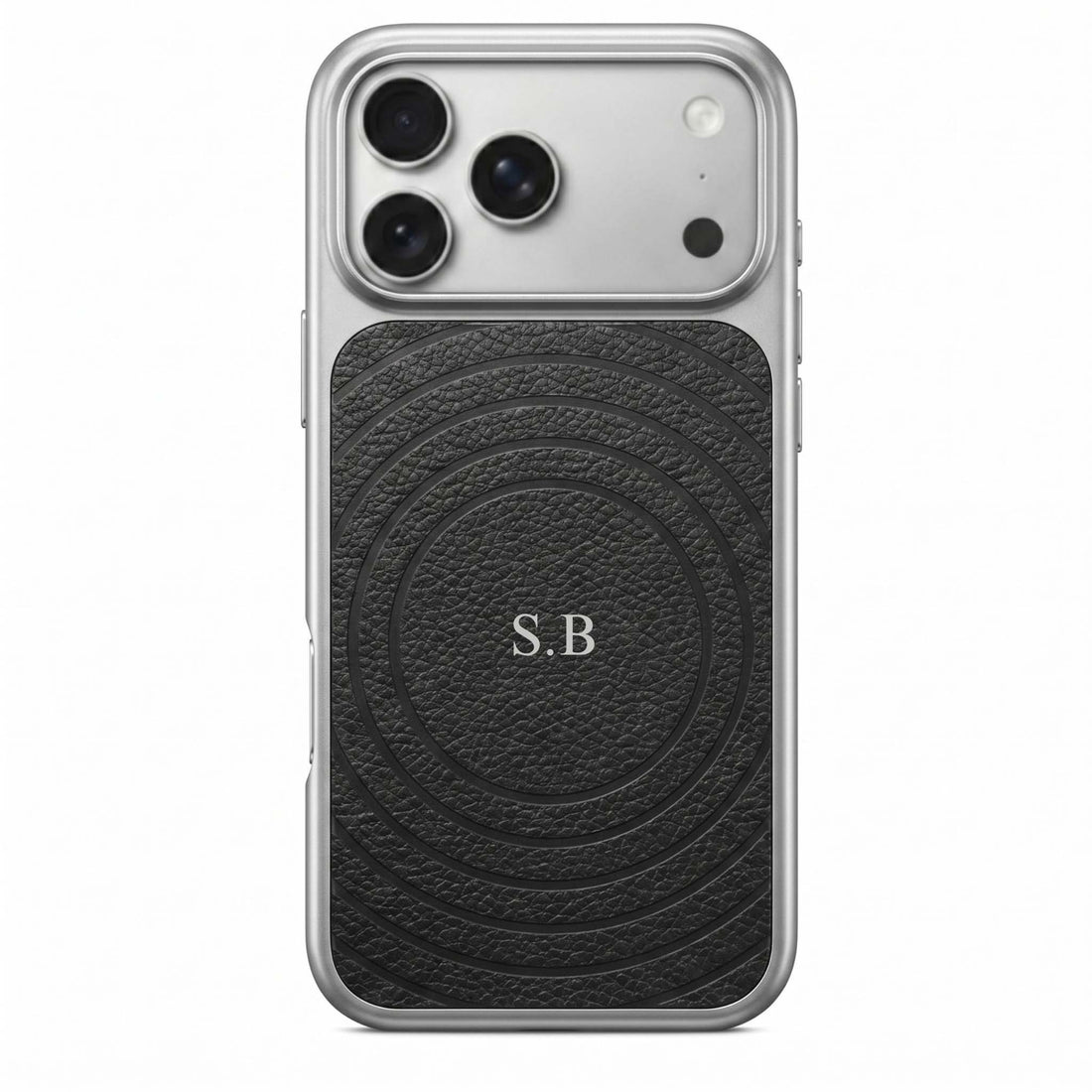 Black Personalized Magnetic iPhone Case With Leather