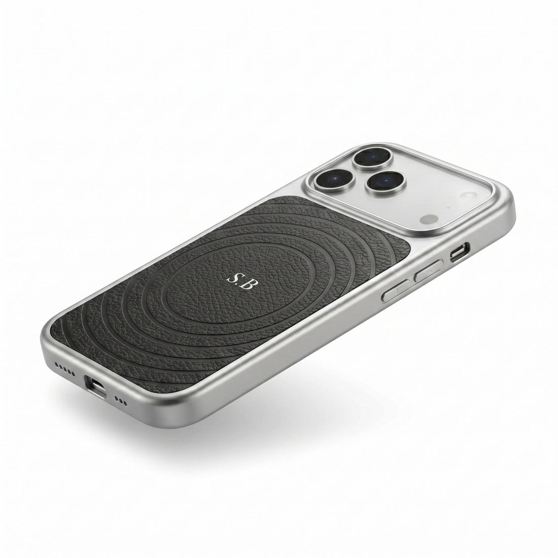 Black Personalized Magnetic iPhone Case With Leather