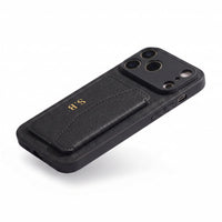 Black Leather iPhone Case With Card Holder