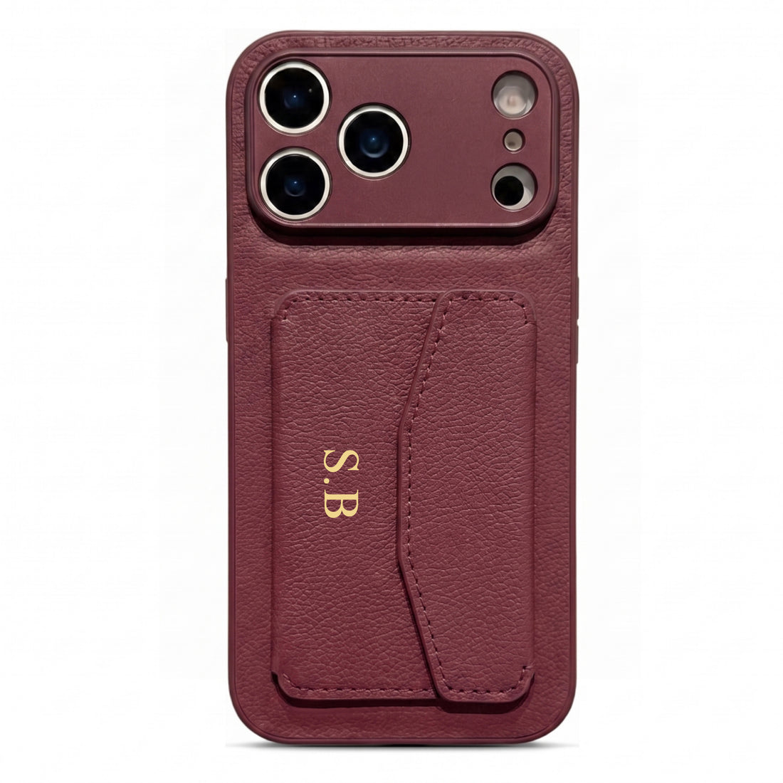 Wine Leather iPhone Case With Card Holder