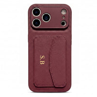 Wine Leather iPhone Case With Card Holder