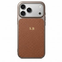 Brown Personalized iPhone Case With Leather