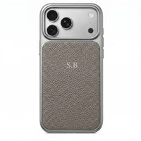 Gray Personalized iPhone Case With Leather