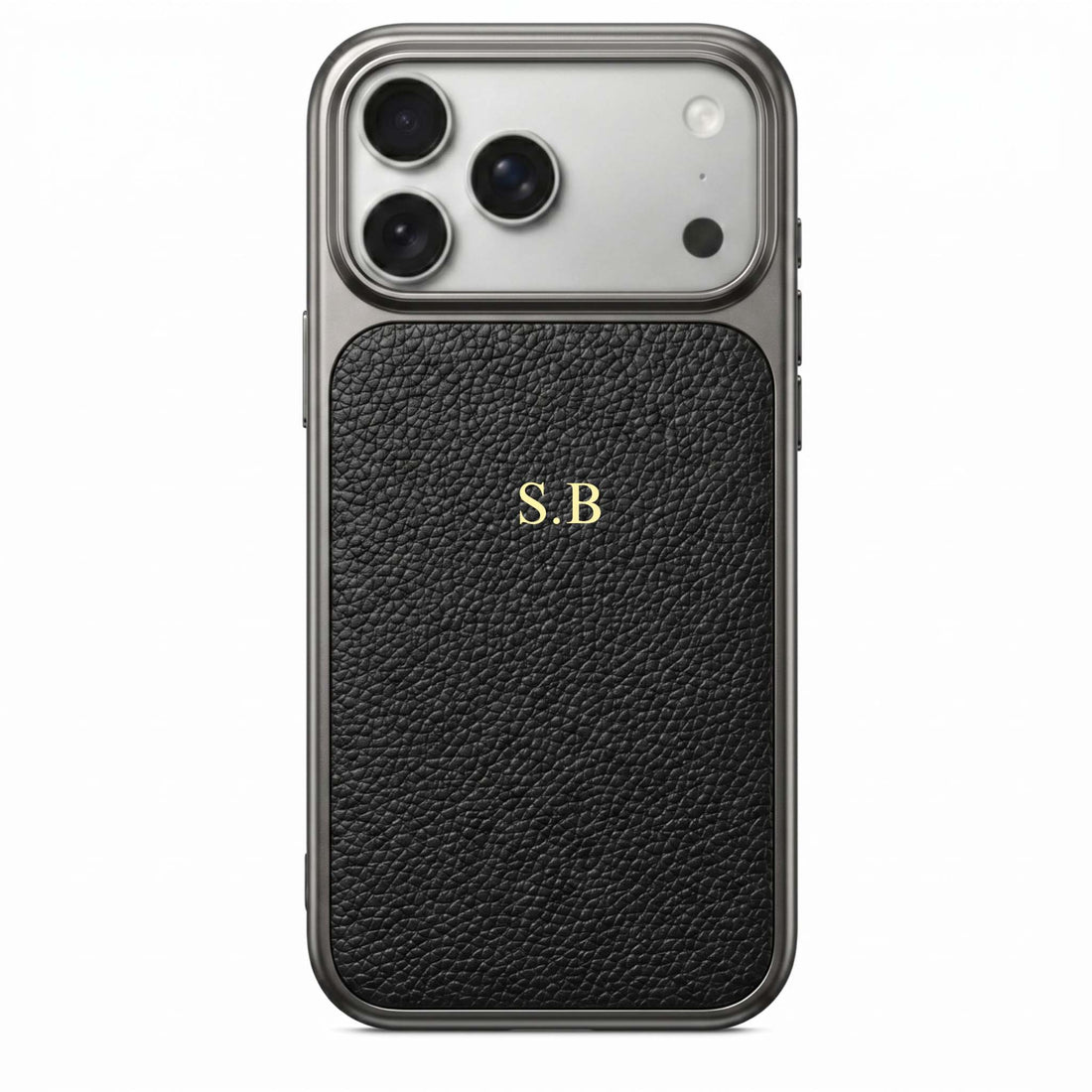 Black Personalized iPhone Case With Leather