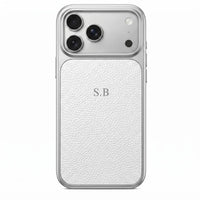 White Personalized iPhone Case With Leather