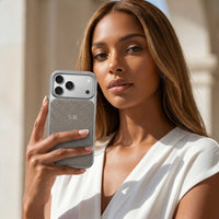 Gray Personalized iPhone Case With Leather
