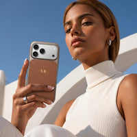 Brown Personalized iPhone Case With Leather