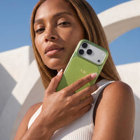 Green Personalized iPhone Case With Leather