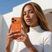 Orange Personalized iPhone Case With Leather