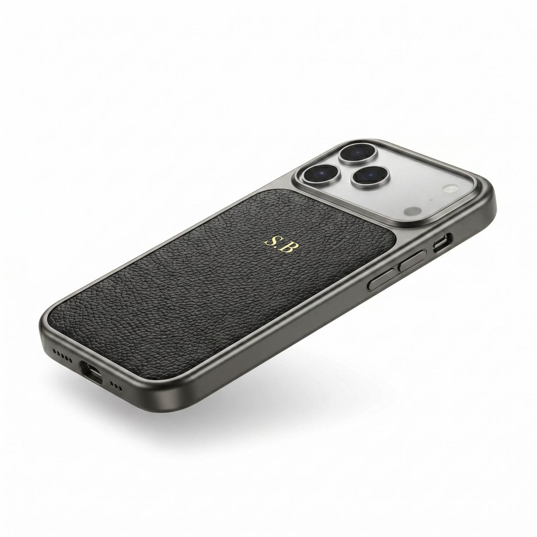 Black Personalized iPhone Case With Leather