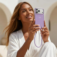 Purple Personalized Leather iPhone Case with Strap Handle
