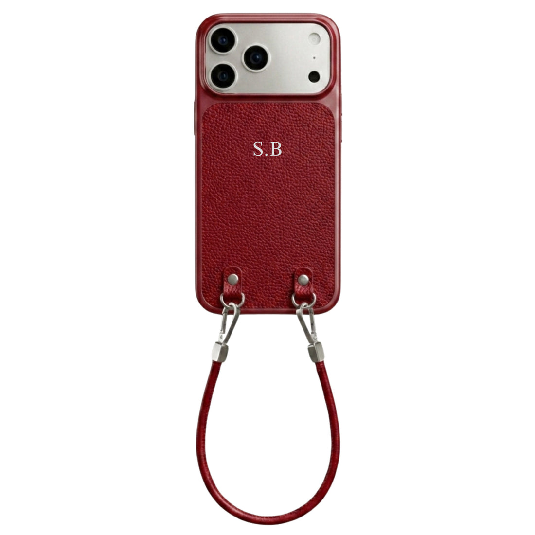 Wine Personalized Leather iPhone Case with Strap Handle