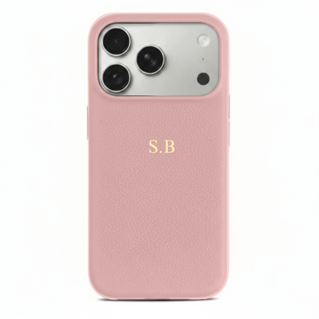 Coral pink Leather iPhone Case - Snap Bands