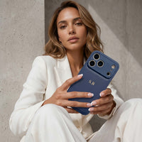 Blue Personalized Leather iPhone Case