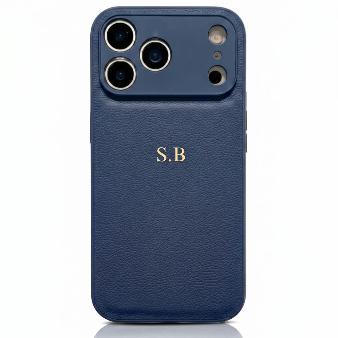 Blue Personalized Leather iPhone Case