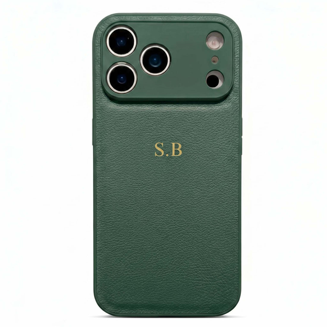 Green Personalized Leather iPhone Case