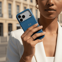 Dark Blue Leather Snake iPhone Case - Snap Bands