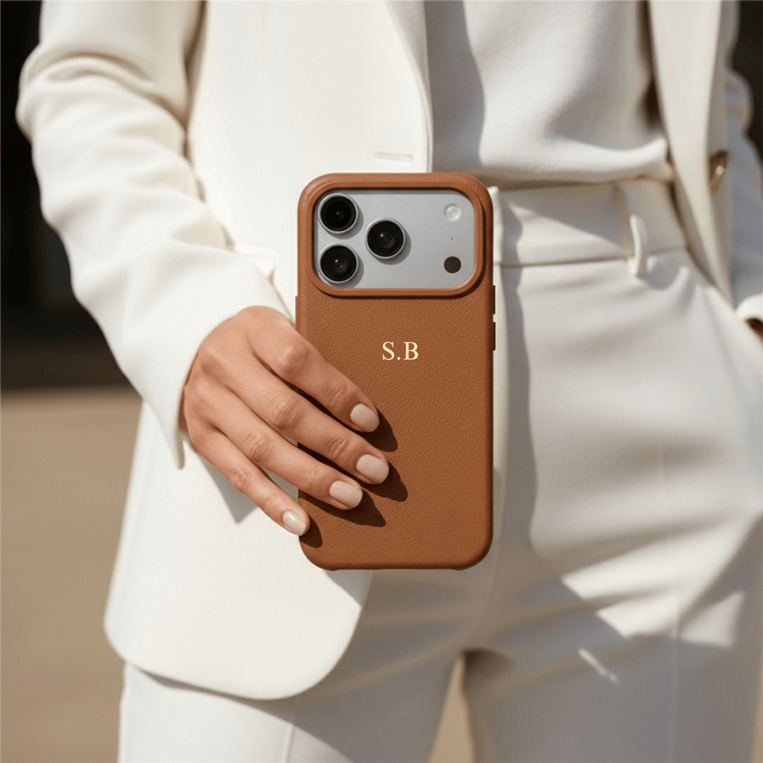 Dark Brown Magnetic Leather iPhone Case - Snap Bands