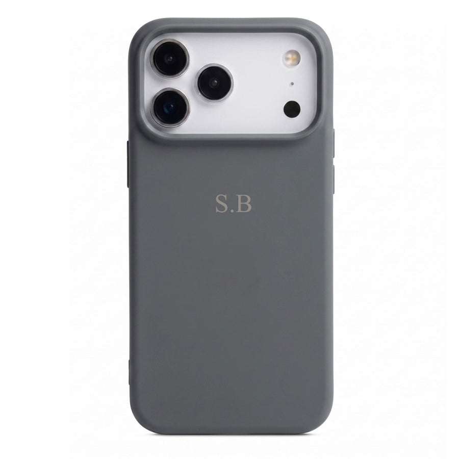 Dark Gray Personalized Liquid Silicone iPhone Case - Snap Bands