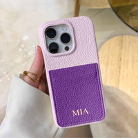 Purple-pebble-leather-iphone-case-with-card-holder