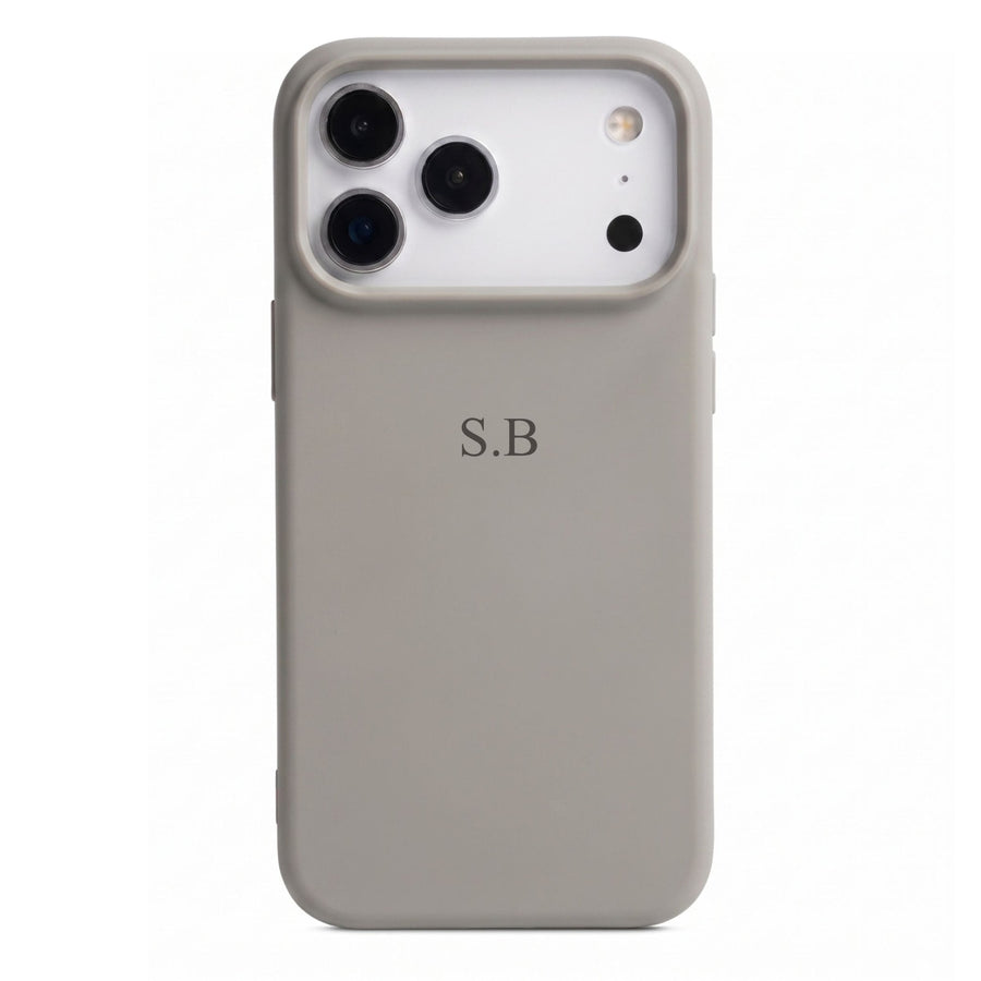 Gray Personalized Liquid Silicone iPhone Case - Snap Bands