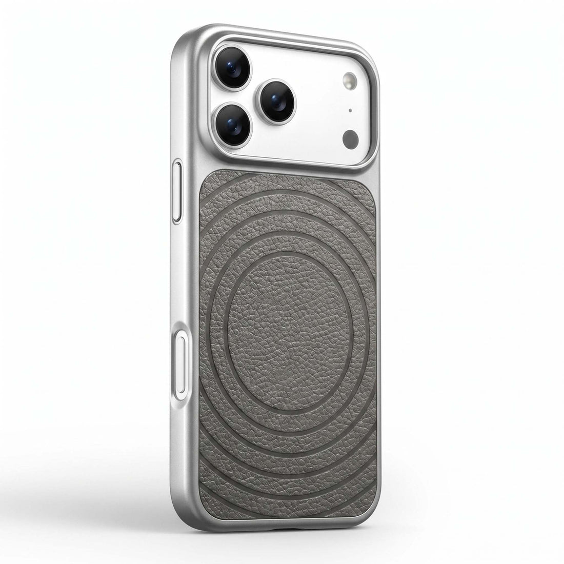 Gray Personalized Magnetic iPhone Case With Leather - Snap Bands