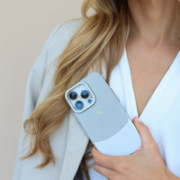 Gray Two - Tone Monogrammed Leather iPhone Case - Snap Bands