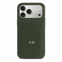Green iPhone Case with Card Holder - Snap Bands