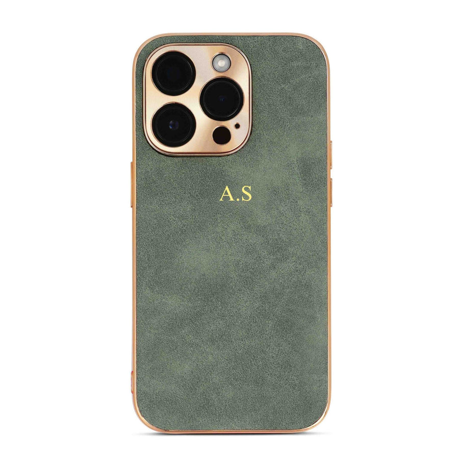 Green Lambskin Leather Custom iPhone Case - #Snap Bands#