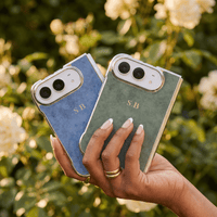 Green Lambskin Leather Custom iPhone Duo Case - #Snap Bands#