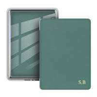 Green Leather Kindle Case - Snap Bands