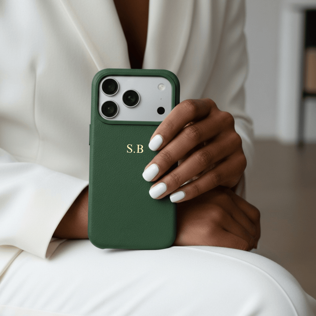 Green Magnetic Leather iPhone Case - Snap Bands
