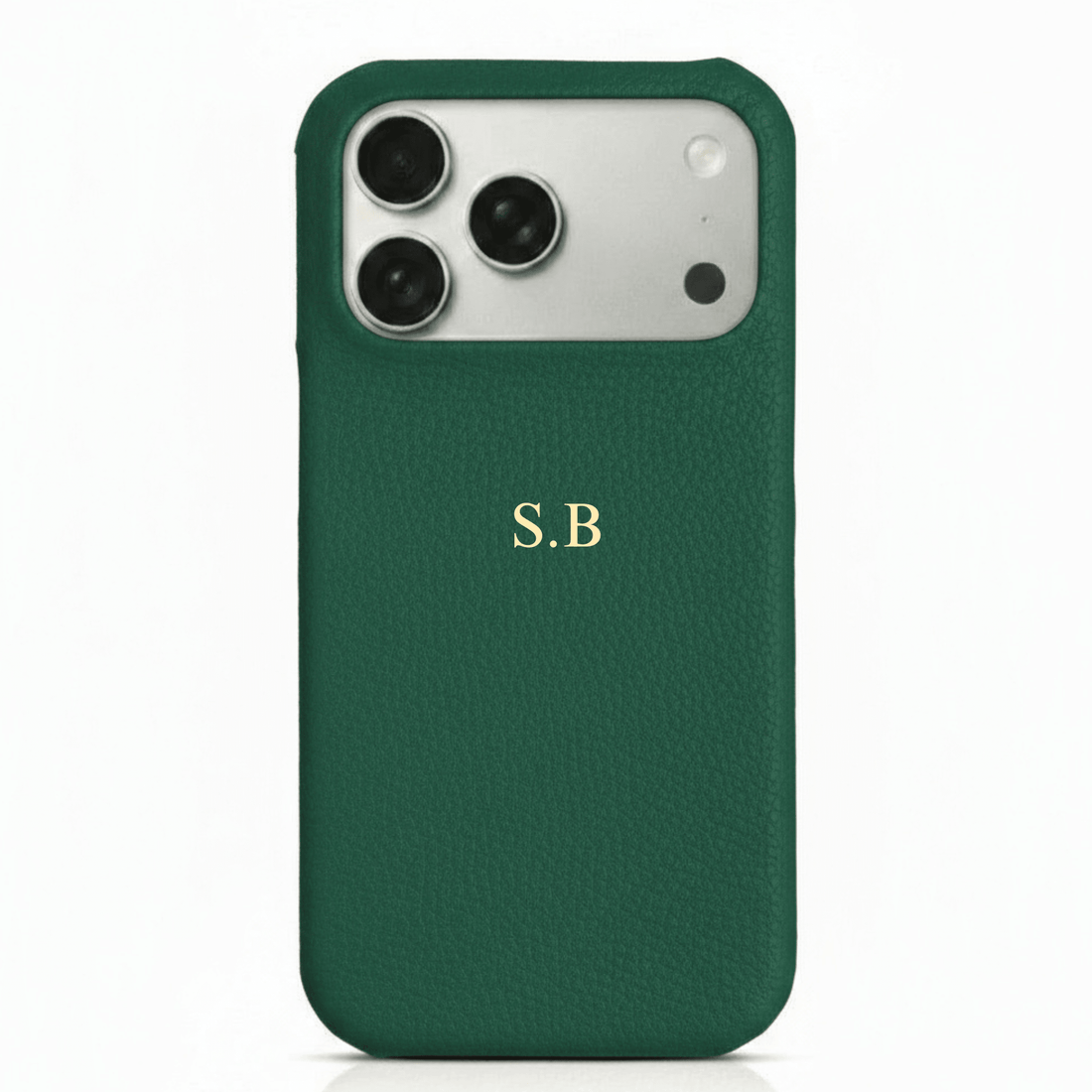 Green Pebble Leather iPhone Case - Snap Bands