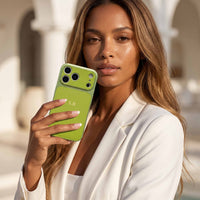 Green Personalized iPhone Case With Leather - Snap Bands
