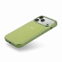 Green Personalized iPhone Case With Leather - Snap Bands