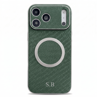 Green Personalized Magnetic Leather iPhone Case - #Snap Bands#