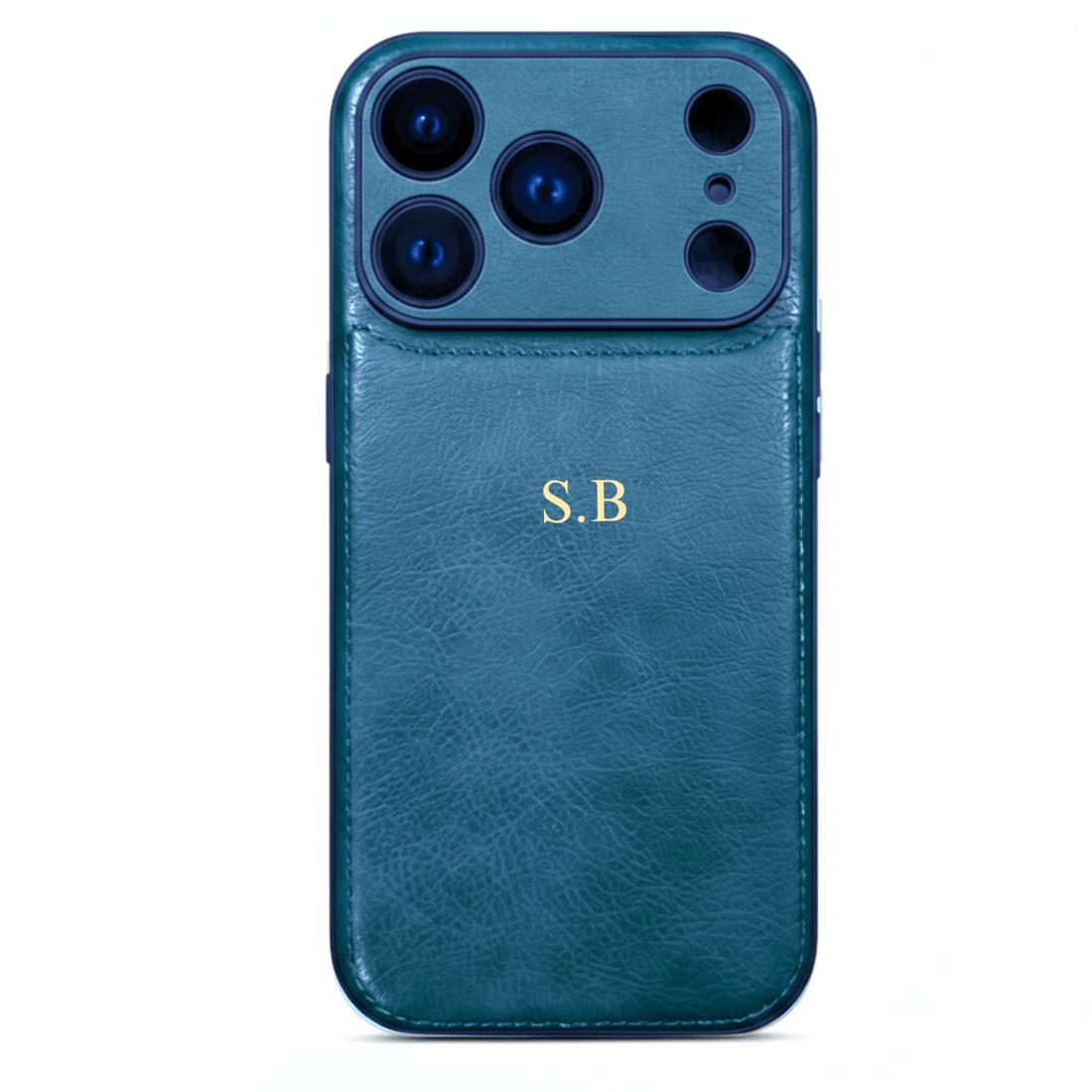 Green Personalized Monogram Leather iPhone Case - Snap Bands