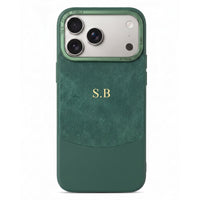 Green Two-Tone Monogrammed Leather iPhone Case - #Snap Bands#