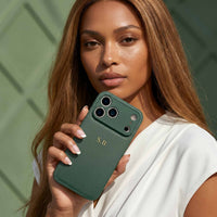 Green Personalized Leather iPhone Case