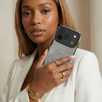 Grey Suede iPhone Case - Snap Bands