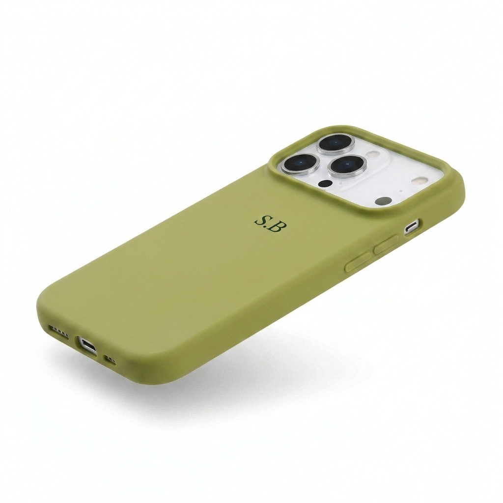 Green Personalized Liquid Silicone iPhone Case