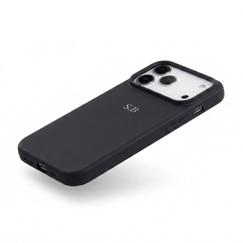 Black Personalized Liquid Silicone iPhone Case