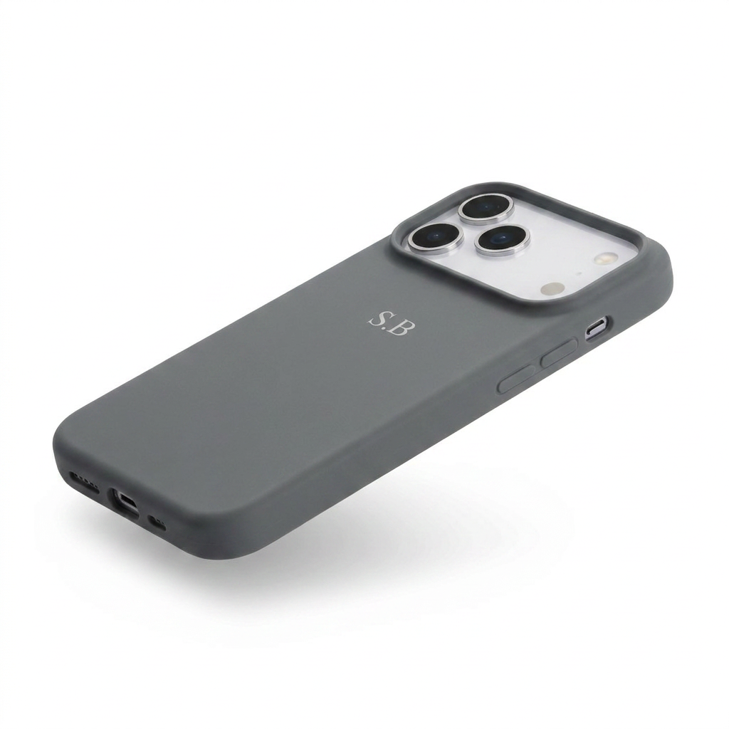 Dark Gray Personalized Liquid Silicone iPhone Case