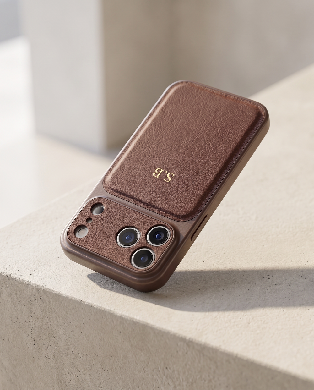Blue Personalized iPhone Case With Leather