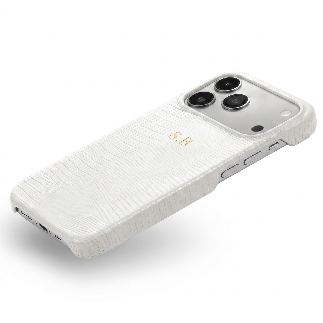 White Leather Snake iPhone Case