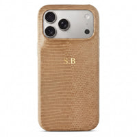 Khaki Leather Snake iPhone Case