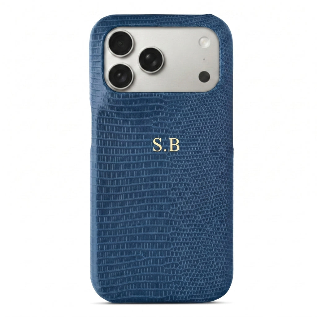 Dark Blue Leather Snake iPhone Case
