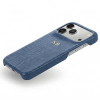 Dark Blue Leather Snake iPhone Case