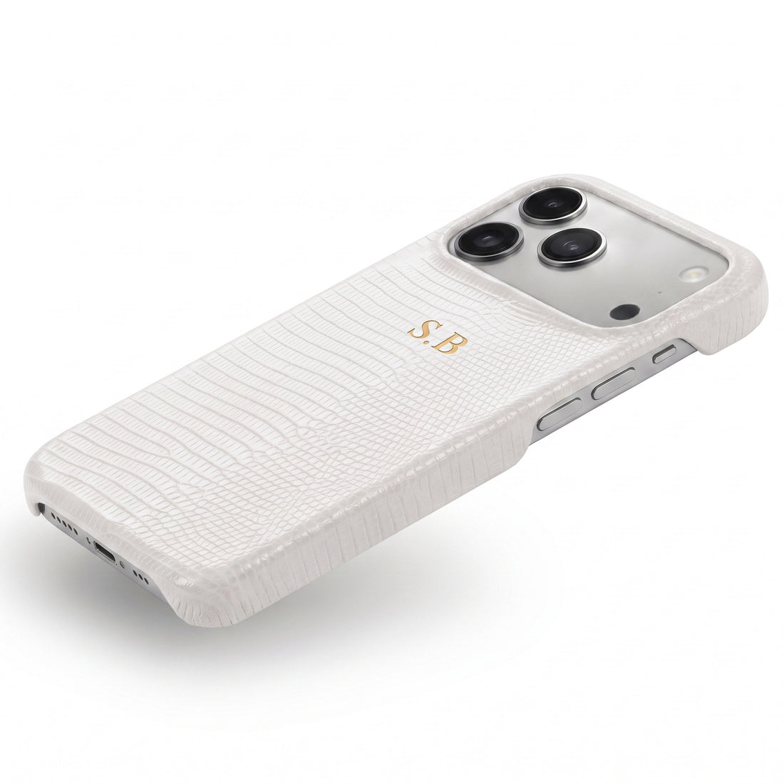 White Leather Snake iPhone Case